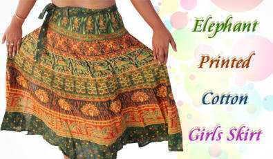 Printed Designer Cotton Skirt by Handicrunch