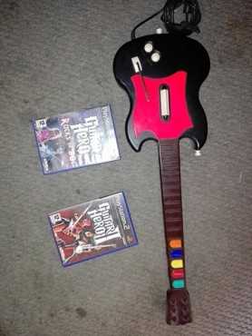 Ps2 Guitar hero Guitar and Games