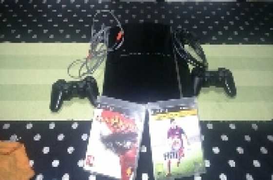 ps3, 2 controls and 2 games for sale