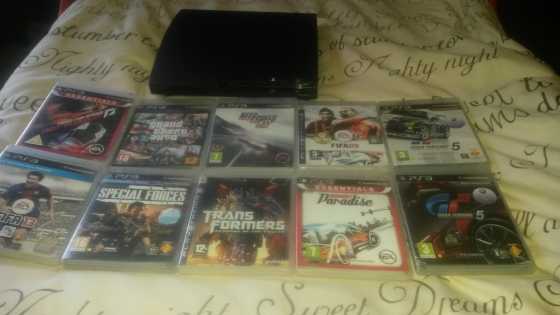 Ps3 320g with 10 games