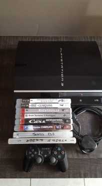 PS3 console met 1 x controller en 8 x games