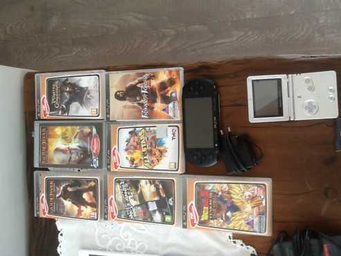 psp with 7 games and more