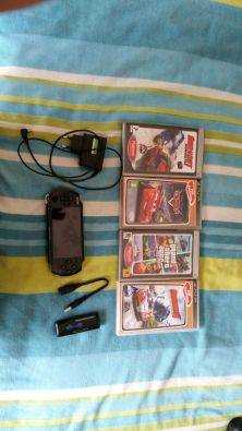 PSP with WIFI USB key and 5 games(price changeable