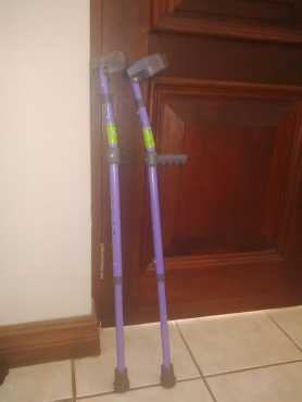 Purple children039s elbow crutches aluminium