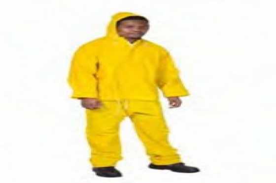 PVC Rain Coat, PVC Rain Suits, Orange Rubberised Rain Suit, Safety Boots, Overalls, Rain Gear