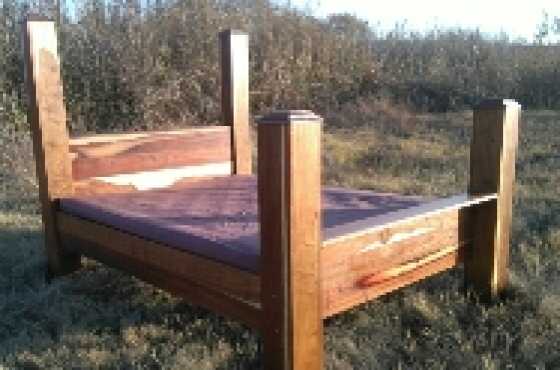 Queen size solid Kiaat Bed