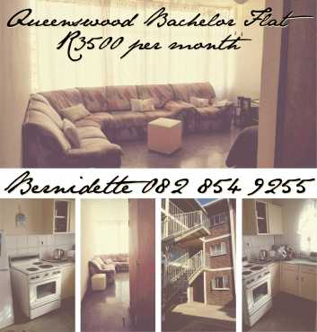 QUEENSWOOD Bachelor Flat to rent. Only R3500