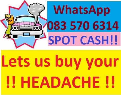 Quick payouts for Unwanted Accident damaged and Non Running cars amp Bakkies