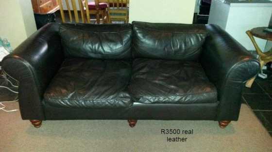 REAL LEATHER COUCH