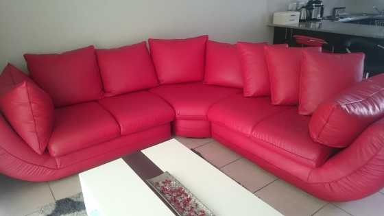 Red corner couch