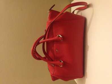 Red DvF leather handbag