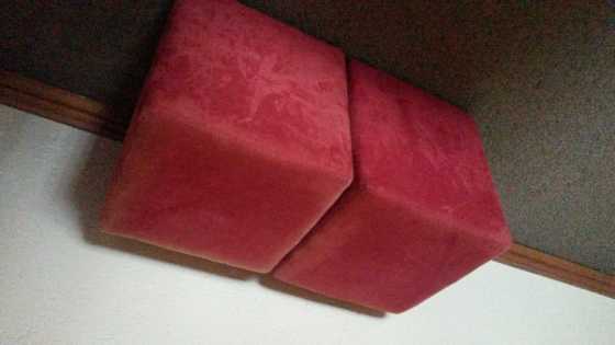 Red material ottomans for sale