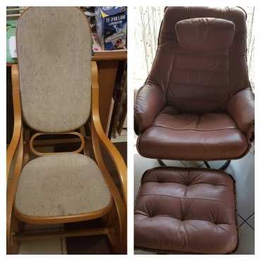 Rocking chair plus chair with foot stool