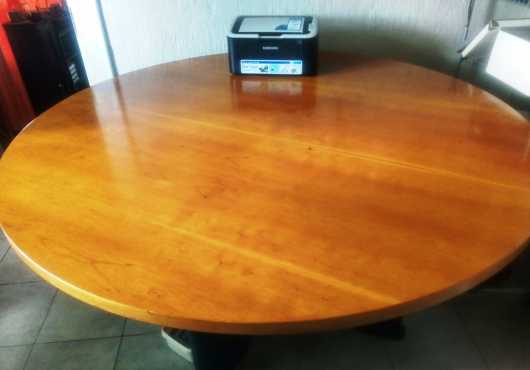 Round solid wood office meeting table