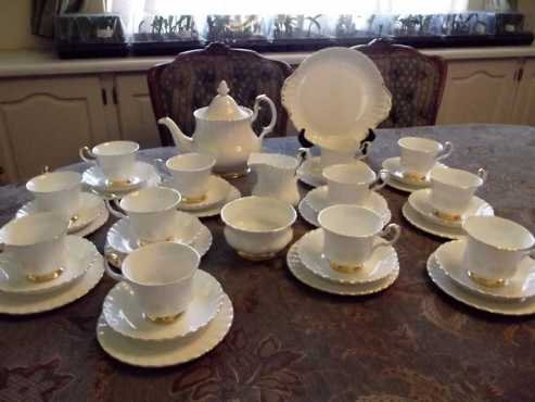 Royal Albert Val 039 Dor 41 piece tea set complete for 12 people.