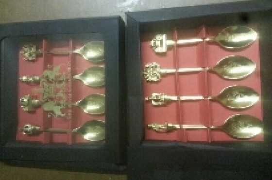 royal gold plated antique tea spons