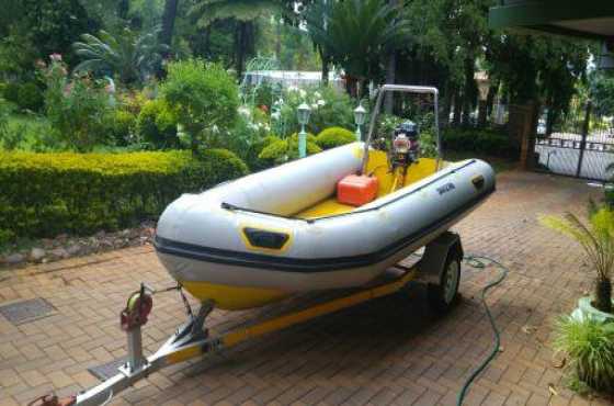 Rubber duck with trailer for sale 20hp motor