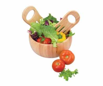 Rubber wood salad bowl