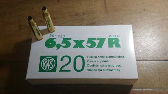 RWS 6.5 x 57R brass cases for sale