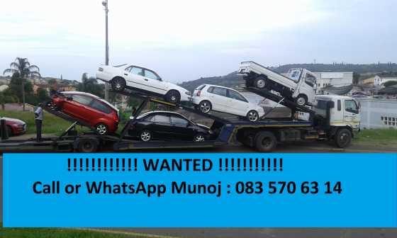 Same day purchases on all cars and bakkies irrespective of model and condition