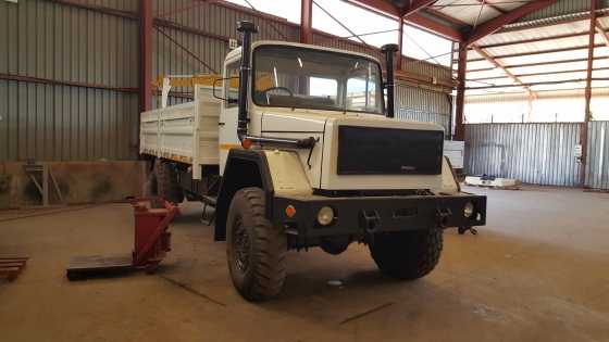 Samil 50 with dropside load bin amp crane