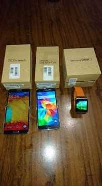 Samsung Galaxy Note 3 (N9005 version), Samsung Galaxy S5 amp Galaxy Gear 2 for sale