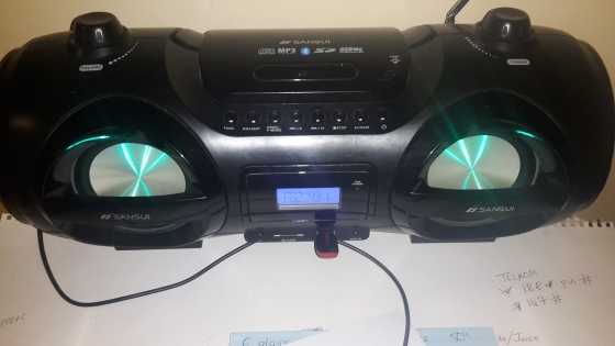 Sansui, Compact disc digital audio, MP3 Playback, USB, SD card, Bluetooth, Univ Sub