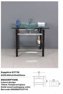 SAPPHIRE GLASS BASIN 600MMX530MM