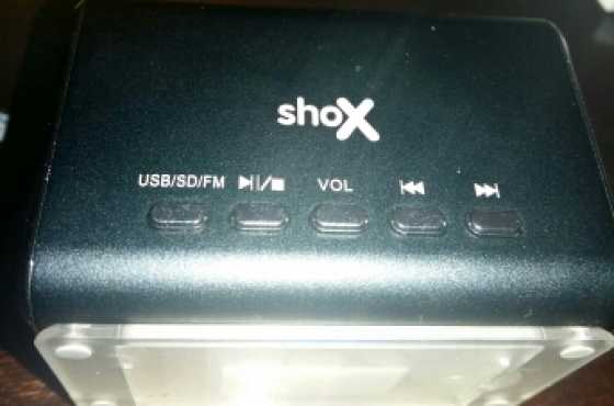 Shox Boombox Speaker and 8GB memory card
