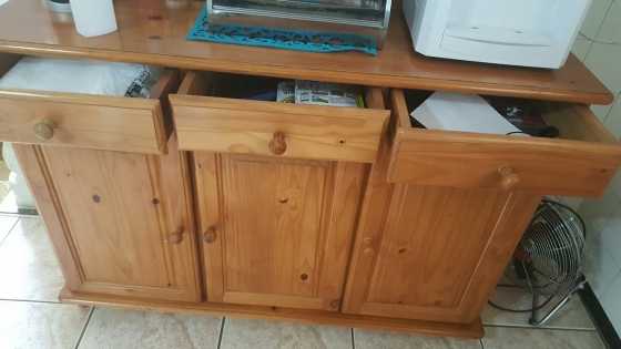 Side Table with 3 Drawers and 3 cupboards with Shleves