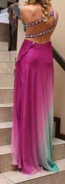 Silk and chiffon evening dress from Italy