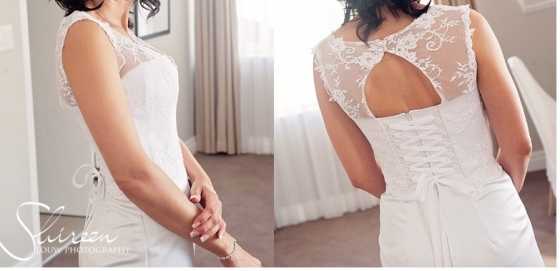 Silk and Lace Wedding Dress. Size 3234