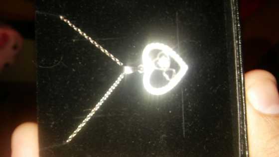 Silver Chain with charm code 925 for sale heart shaped charm R500