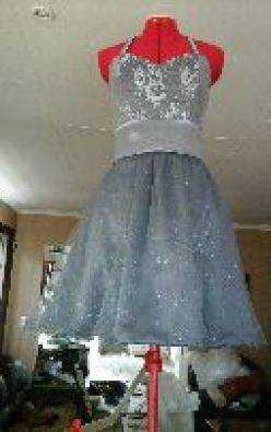 Silver cocktail dress for sale.