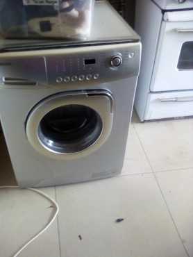 Silver frontloader washing machine