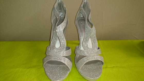 Silver High Heel Shoes