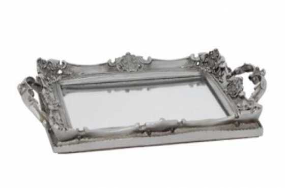 Silver mirror tray 41x27cm