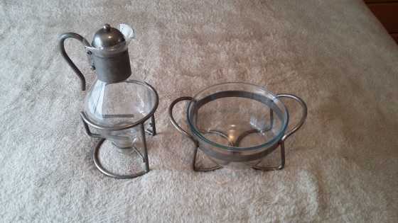 Silver plated coffee warmer and salad bowl.