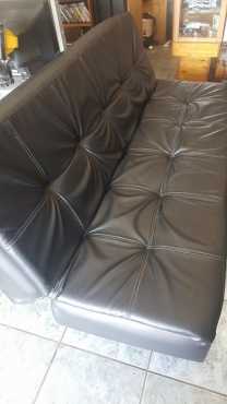 Sleeper couch black leatherette.