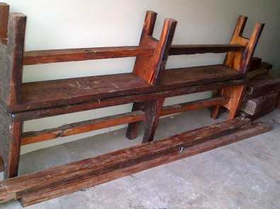 Sleeper table with benches.