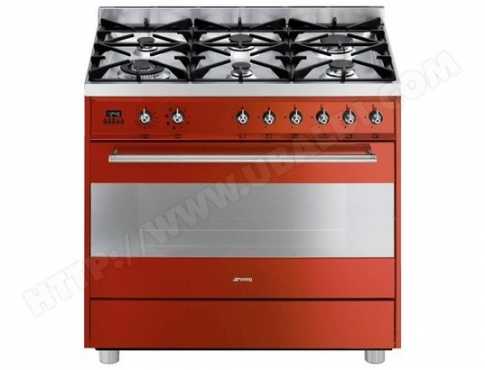 Smeg C9GMR1 90cm gas electric thermo oven RED