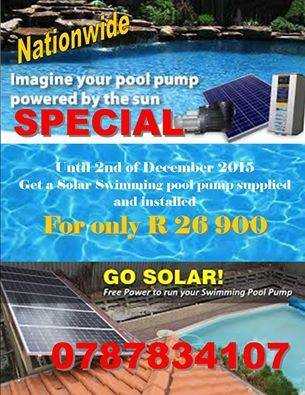 Solar swimming pool pump SPECIAL