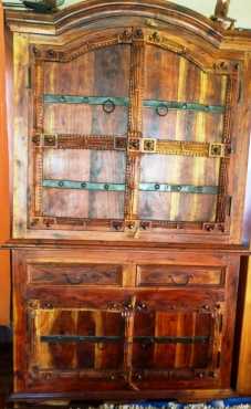 Solid Burmese Teak Armoire Cabinet