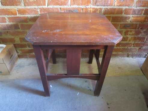 Solid Ebony dark wood square side table 60cm