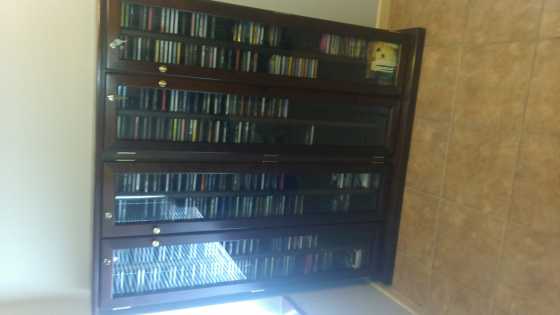 Solid embuia wood cd cabinet.