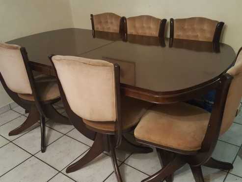 Solid Imbuia Diningroom Table and 8 Chairs
