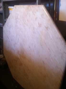 Solid marble white and beige dining room table top No legs (octagon shape) R2000