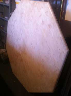 Solid marble white and beige dining room table top No legs (octagon shape) R3000,00