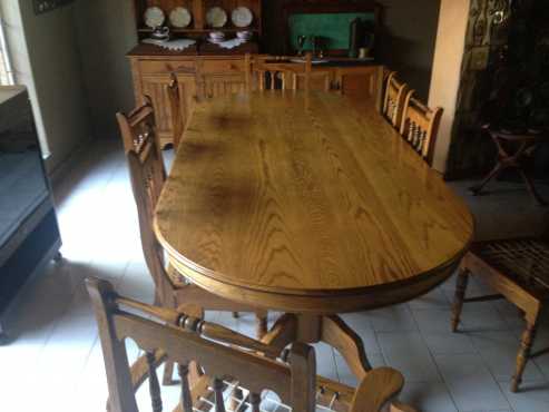 Solid oak dining room set