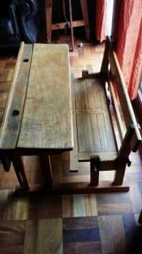 Solid oak school desk